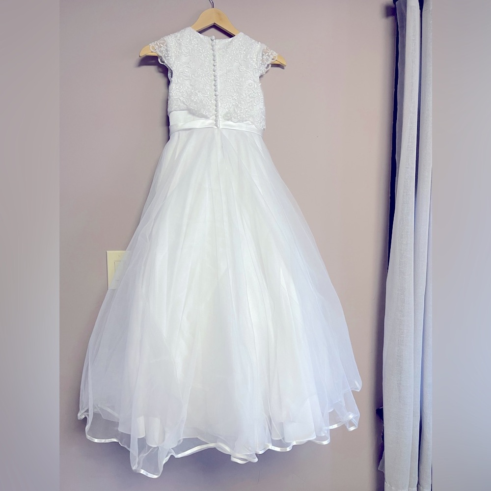 Elegant White Lace Kids Dress size 8 - Picture 2 of 6